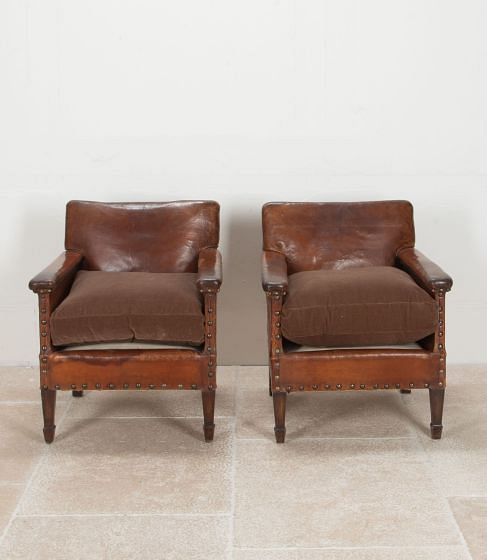 Pair of 1920s French Petite Club Chairs CH1542067