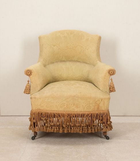 19th Century French Napoleon III Armchair with Tassel Skirt CH1543178