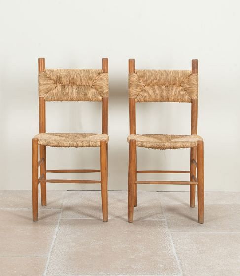 Pair of 20th Century French Charlotte Perriand Style Side Chairs CH2942478