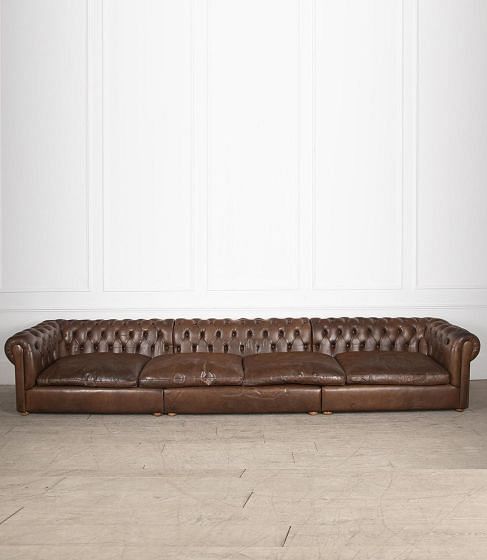 Very Large 20th Century Leather Chesterfield Sofa CH4330295