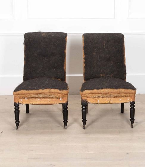 Pair of 19th Century French Slipper Chairs CH4538603