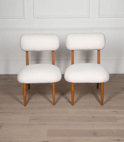 Pair of 21st Century Boucle Armchairs CH4630926