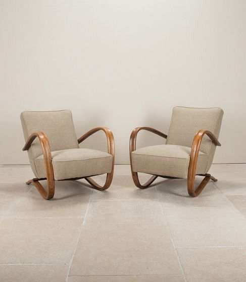 Pair of Mid-Century Czech Jindrich Halabala Armchairs CH4842861