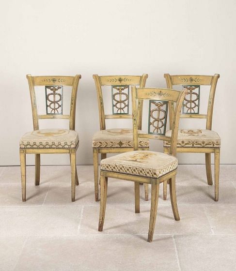 Set of Four Regency Painted Music Room Chairs CH6339526