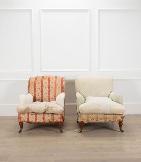 Pair of Victorian Howard & Son 'Bridgewater' Upholstered Armchairs CH7038708