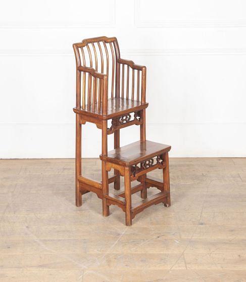 20th Century Chinese Hardwood High Chair or Library Steps CH8033172