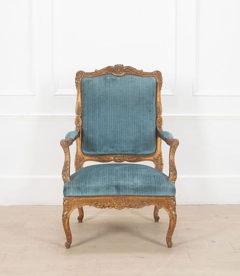 Large Regency Style Gilded Open Armchair CH8538010