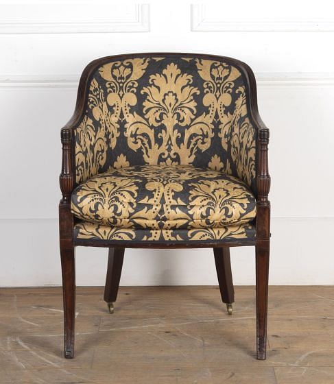 19th Century George III Mahogany Library Chair CH9922531