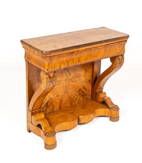 Early 19th Century Italian Burr Wood and Walnut Console Table CO0138856