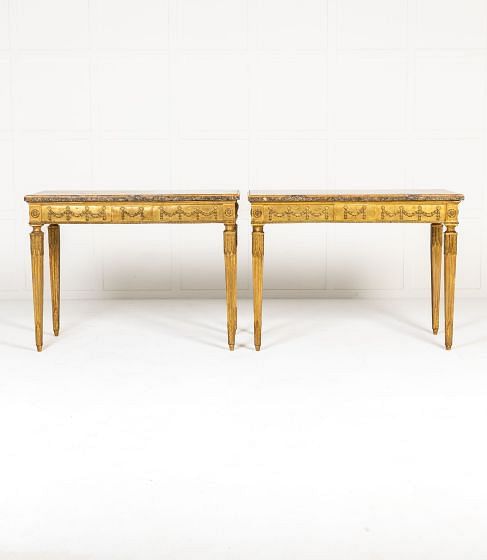 Pair of 18th Century Italian Giltwood Console Tables CO0642912