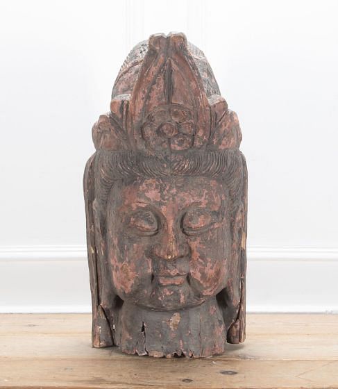 Large Carved Buddha Bodhisattva Guanine Head CO0737708