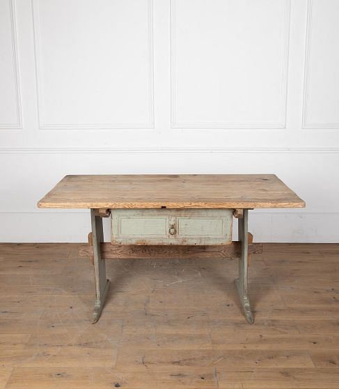 19th Century Swedish Pine Backboard Table CO1428279