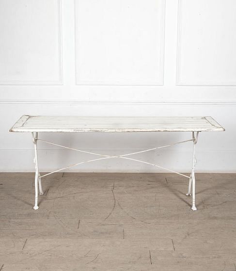Early 20th Century Iron and Painted Wood Console Table CO2826957