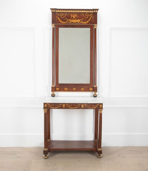 19th Century Italian Console Table and Mirror CO2838366