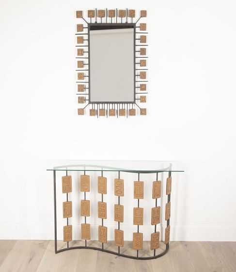 20th Century Brutalist Console and Matching Mirror CO3033330