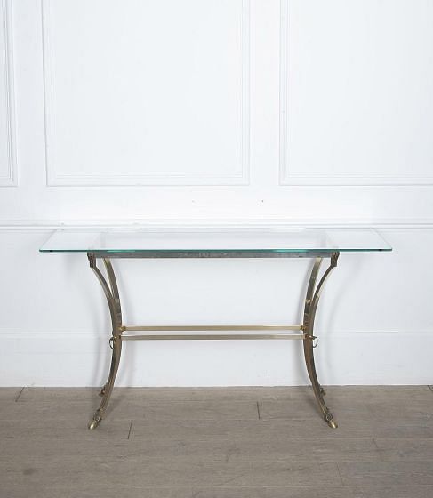 1970s Brass and Glass Side Table CO3829728