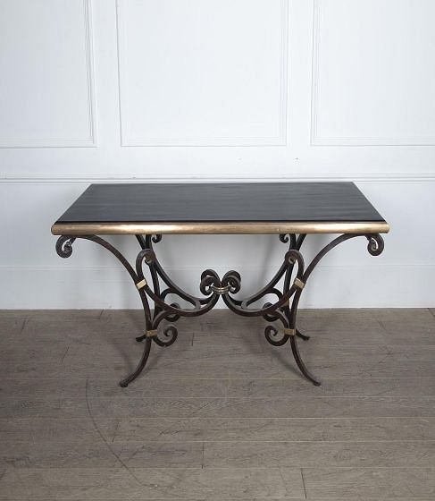 Mid-Century French Brass and Steel Table CO3829746