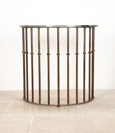 20th Century English Wrought Iron Demi Lune Console Table CO4342409