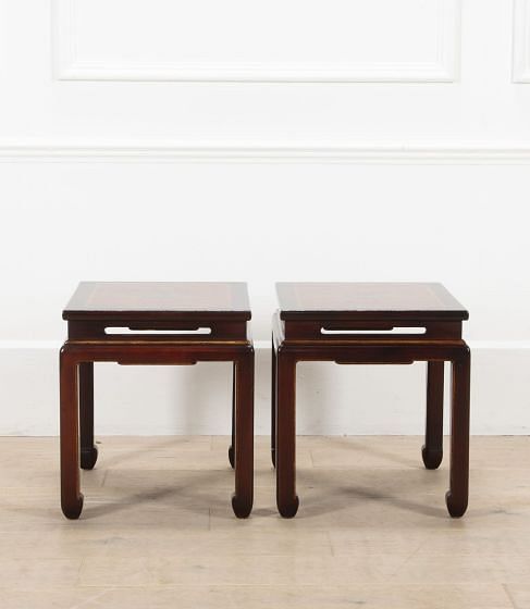Pair of 20th Century French Chinoiserie Lacquered Side Tables CO4539105