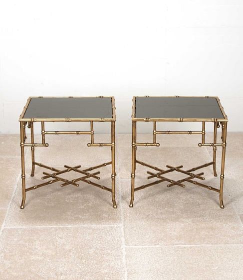 Pair of Contemporary French Faux Bamboo Side Tables CO4642227
