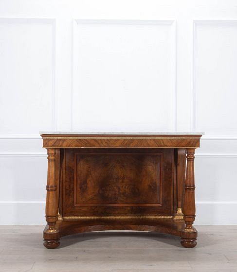 19th Century French Empire Style Walnut Console Table CO5444032