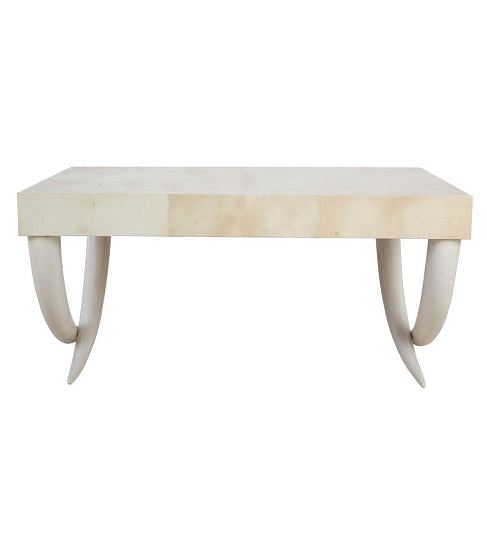Faux Ivory and Parchment Coffee Table CT3012494