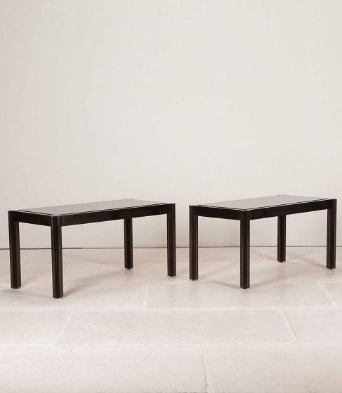 Pair of 20th Century English Gun Metal Low Tables by Cincinimino CT6339527