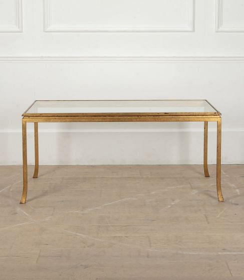 Mid-Century French Gilded Iron Coffee Table by Maison Ramsay, Paris CT6540612
