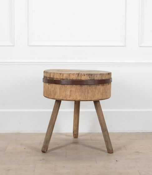 Large 19th Century Oak Chopping Block CT8538944
