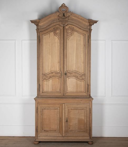 18th Century French Washed Oak Buffet Deux Corps CU3231515