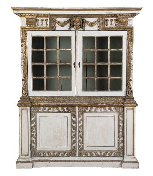 19th Century English Kentian Style Painted Cupboard CU4154784
