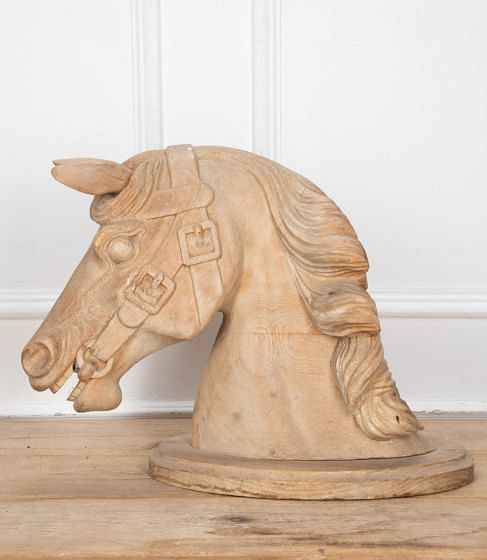 Large 19th Century Carved Horses Head DA037304