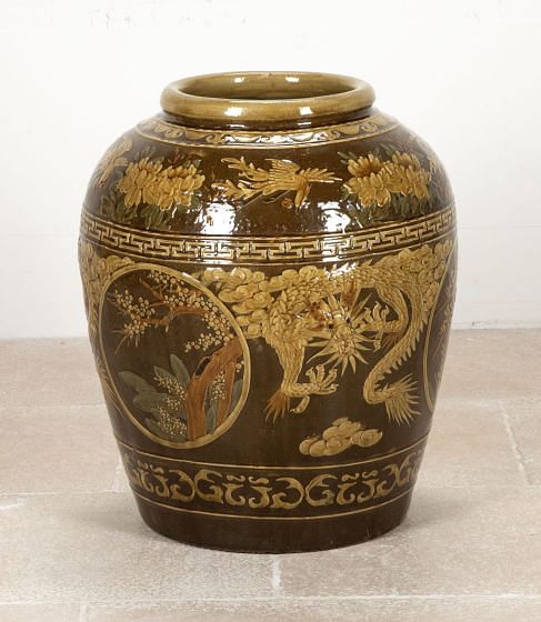 Monumental 19th Century Martaban Chinese Jardiniere DA0741156