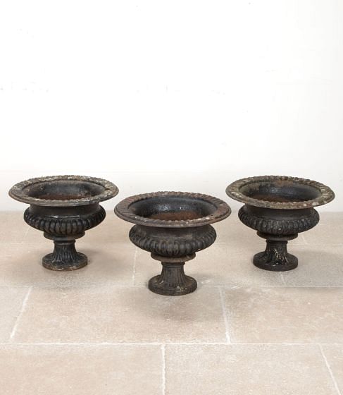 Set of Three Late 19th Century English Cast Iron Garden Urns DA0741165