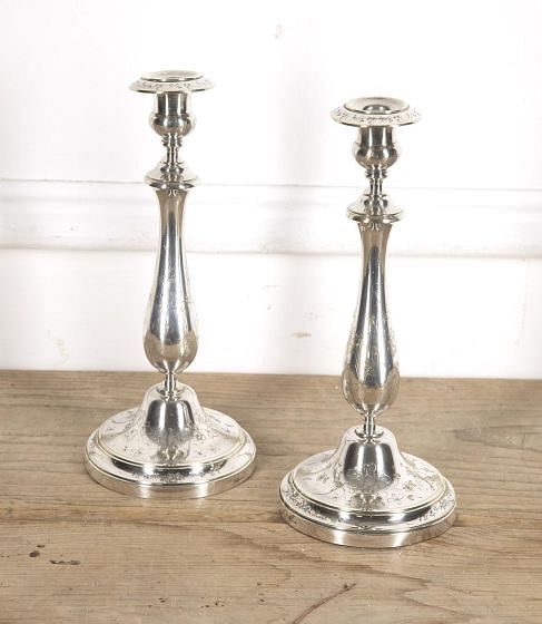 Pair of Silver Plate Christofle Candlesticks DA1515274
