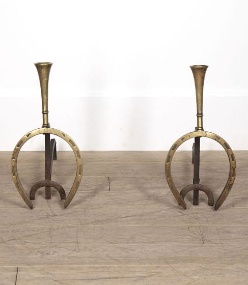 Pair of Large 20th Century Hunting Lodge Andirons DA1520991
