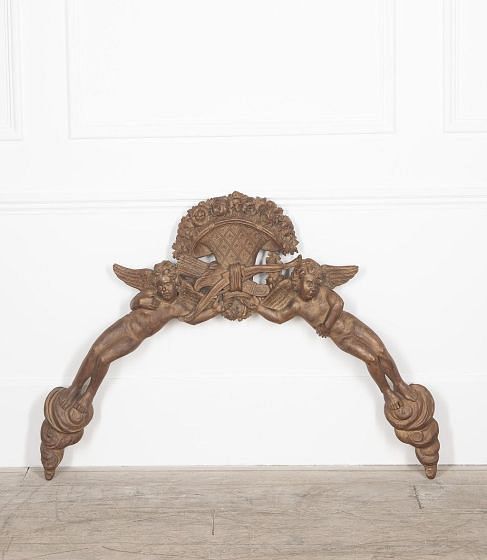 20th Century French Carved Romantic Over Bed Panel DA1528707