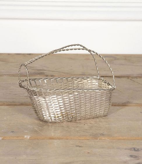 20th Century French Silver Plate Woven Wine Bottle Holder DA1531245