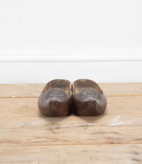 Pair Of 19th Century French Carved Wooden Clogs DA1536658