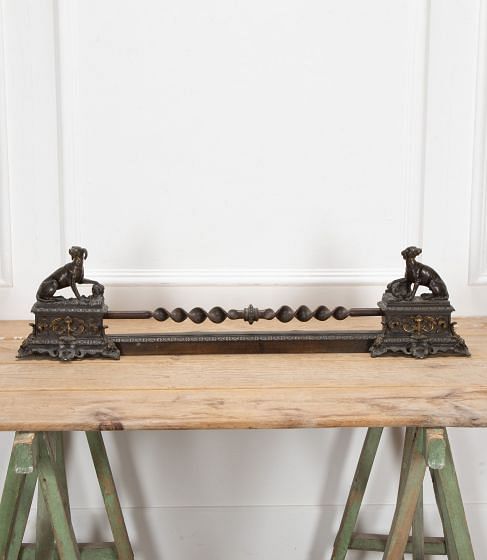 19th Century Bronze Firefront With Seated Hounds DA1538554