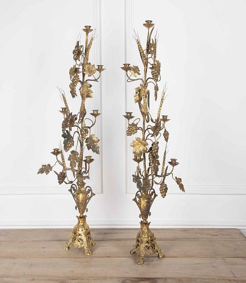 Pair of 19th Century Tall Ecclesiastical Candlesticks DA2329204