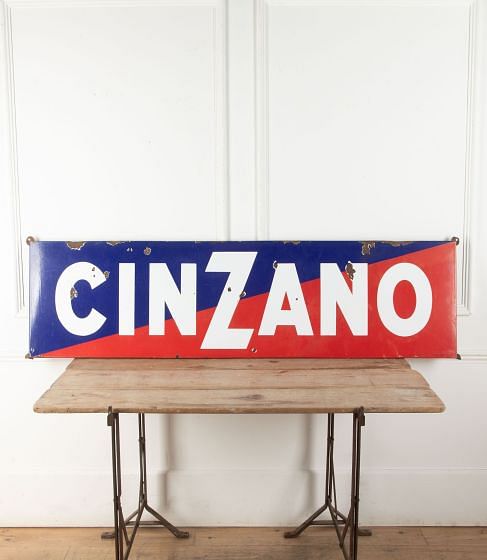 Large Mid Century Enamel Cinzanno Advertising Sign DA2333888