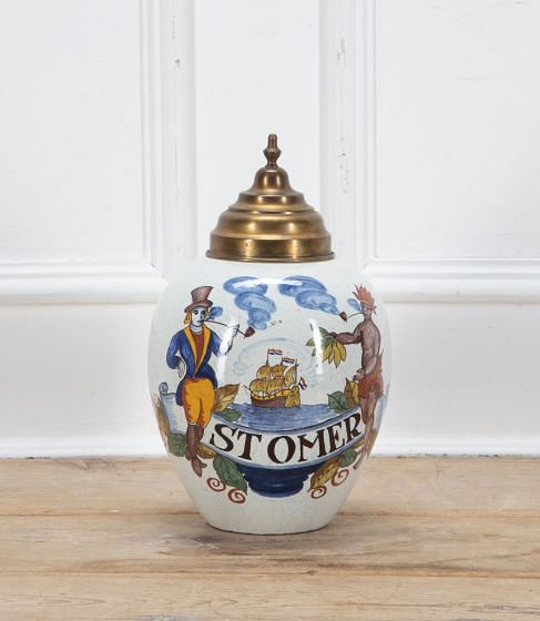 19th Century Dutch Hand Painted Tobacco Jar DA2539233