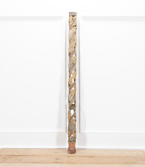 18th Century Polychrome Carved Hollow Column DA2837269