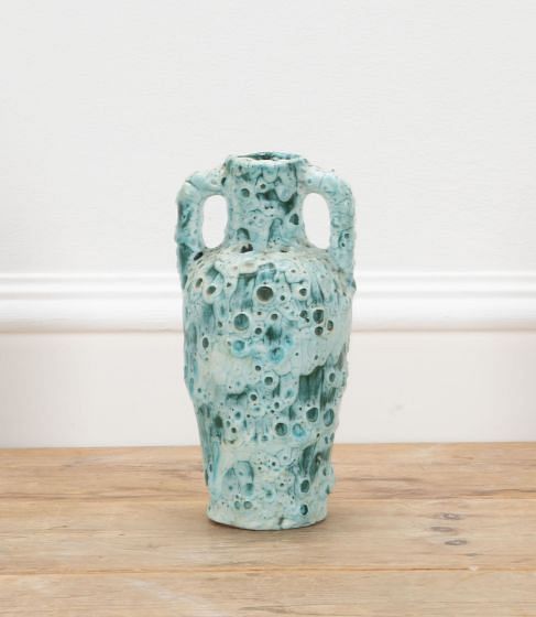 20th Century Fat Lava Aqua Amphora Vase DA2937604