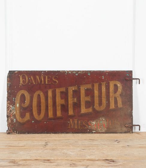 Double Sided French 20th Century Hairdresser Shop Sign DA3239181