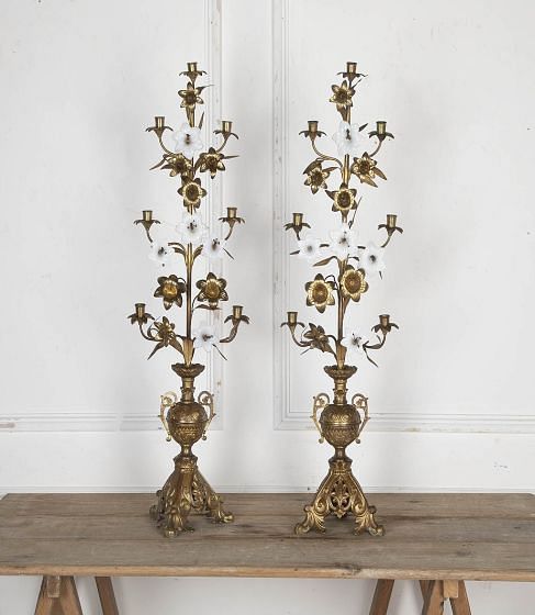 Large Pair of 19th Century Gilt Bronze Candlesticks DA3425592