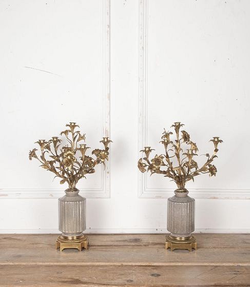 SALE: Pair of Gilt Bronze Louis XVI Style Candelabra DA3425957