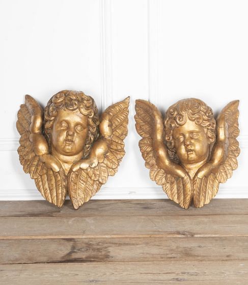 Large Pair of 19th Century Italian Giltwood Angels DA3432418