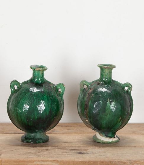 Pair of 19th Century Green Glaze Water Jars DA3442322